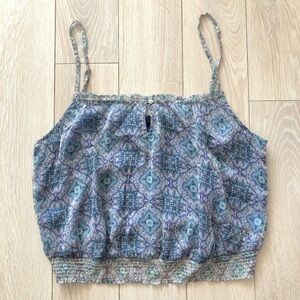 American Eagle Outfitters Boho Chiffon Camisole Top in Blue Size M
